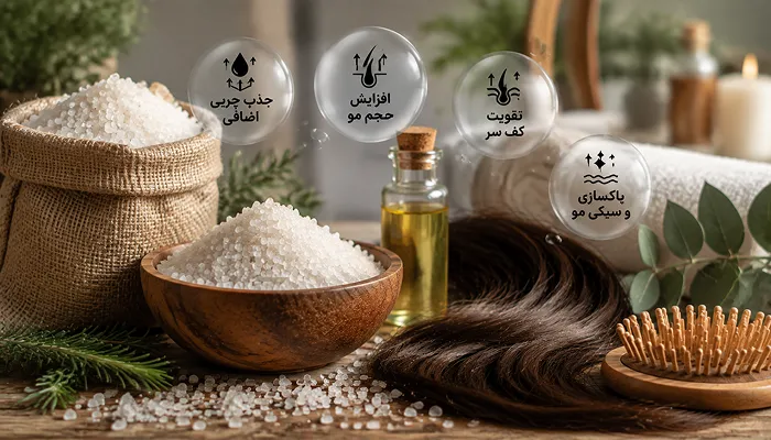خواص نمک برای مو